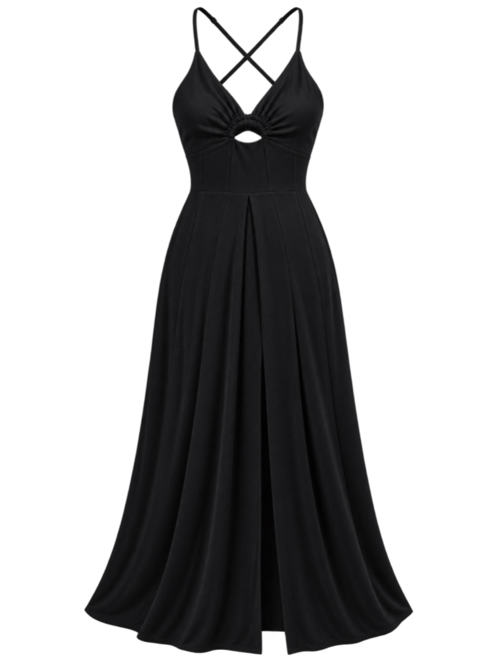 Women's HYFVE Black Maxi Dress with Cutout Detail